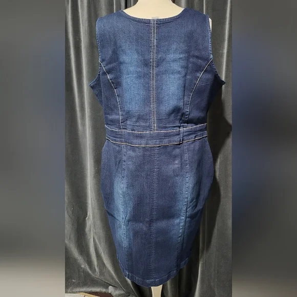 venus denim dress Venus Plus Size Denim Shirt Dress– Hello Curve main image 0